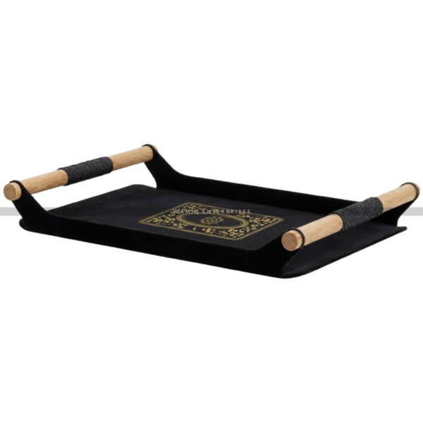 High-quality Metal Serving Tray Set with Wooden Handles - Single
